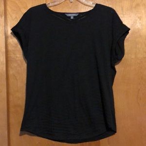 Daisy Fuentes, ladies short-sleeve, black top, blouse, shirt. Black. Medium.
